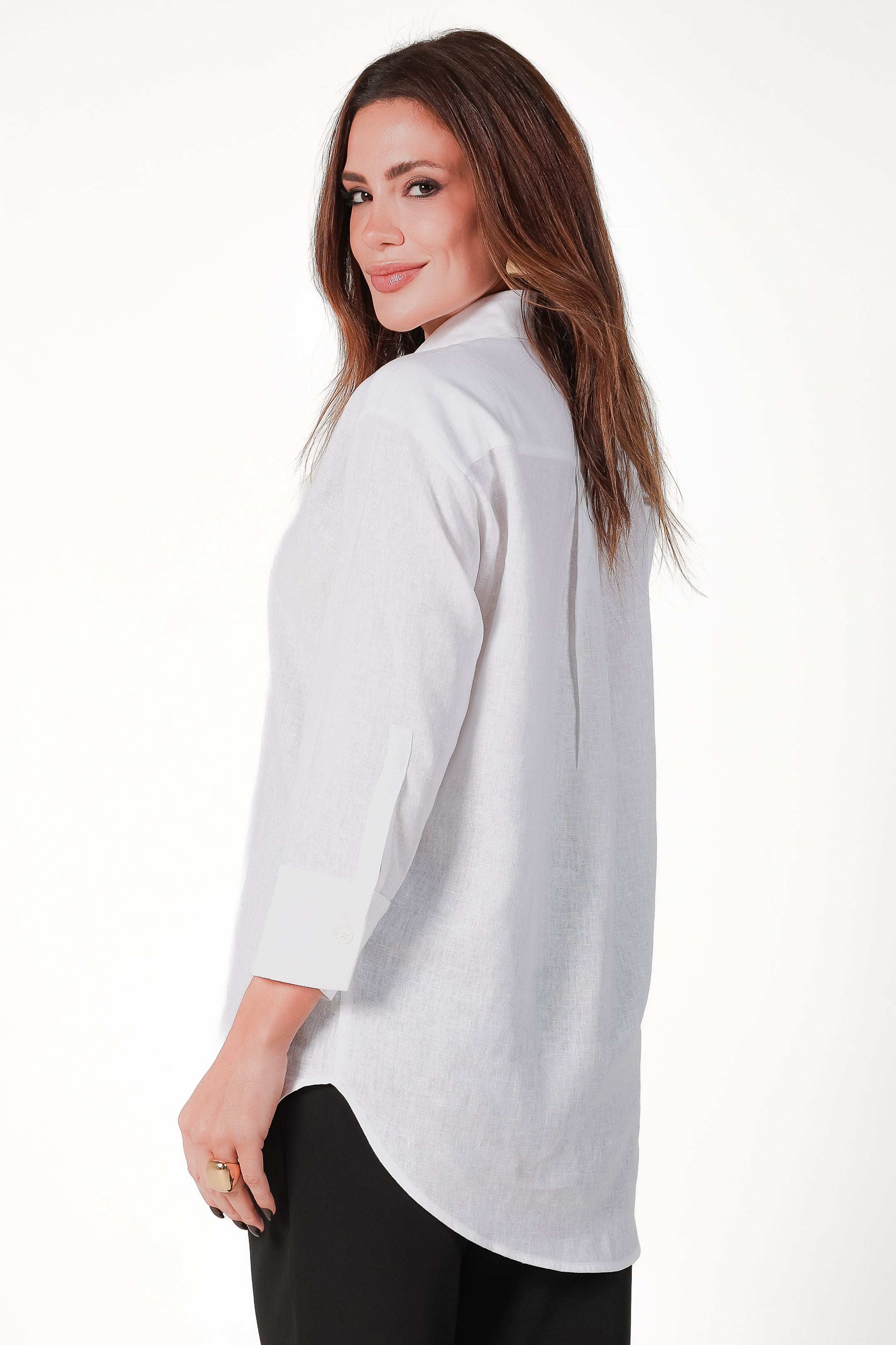 Camisa Golden Girl viscolinho manga 3/4