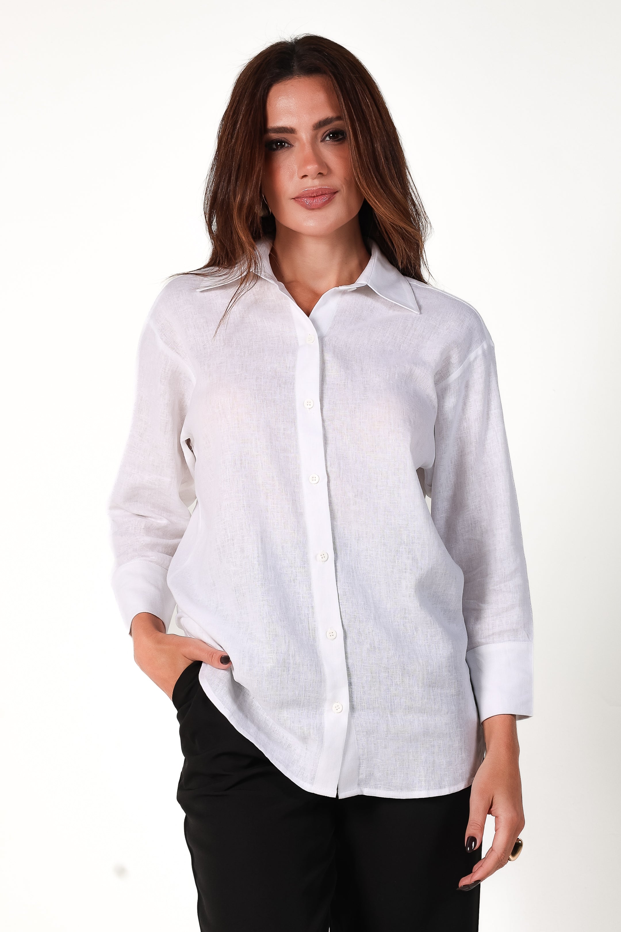 Camisa Golden Girl viscolinho manga 3/4