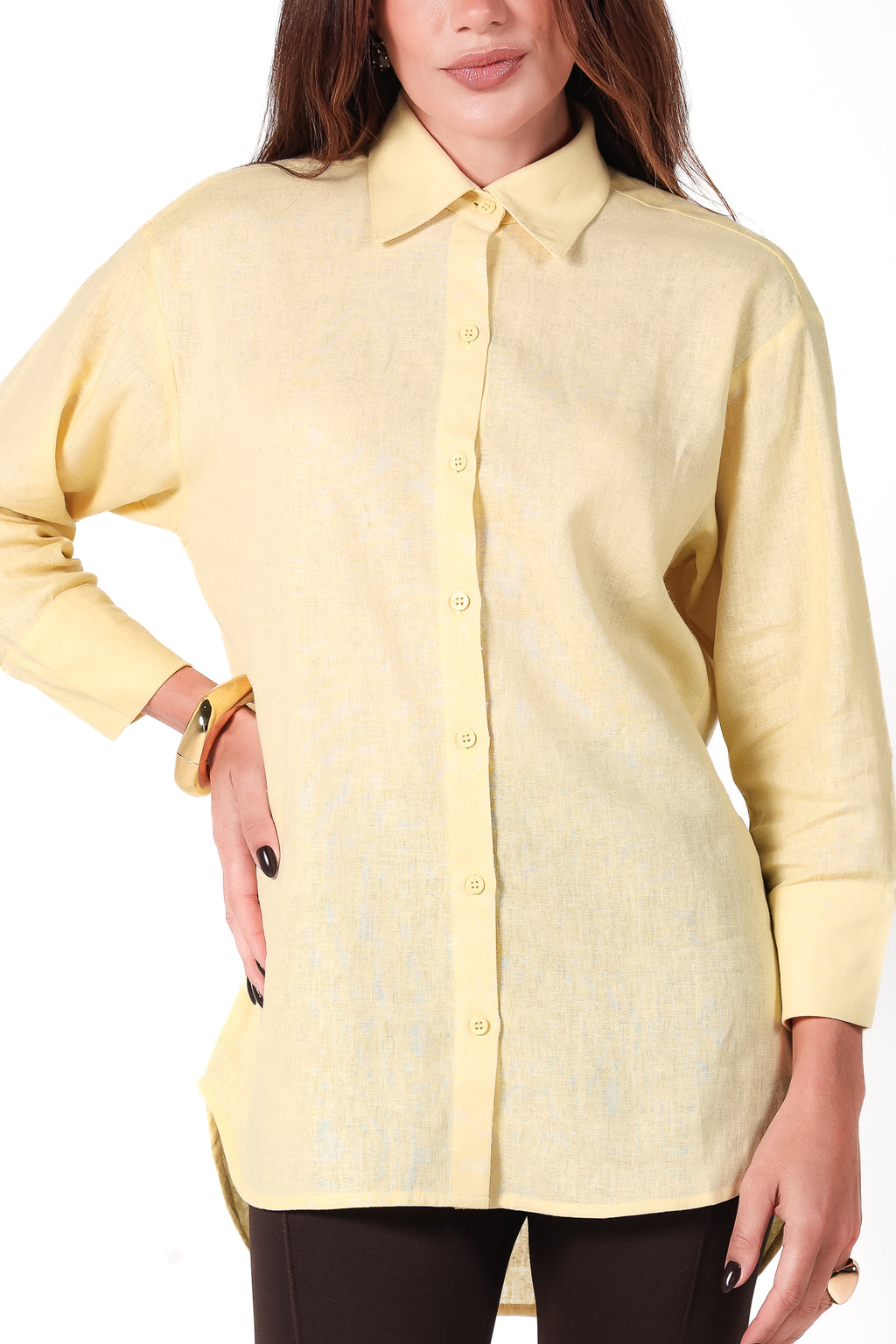 Camisa Golden Girl viscolinho manga 3/4